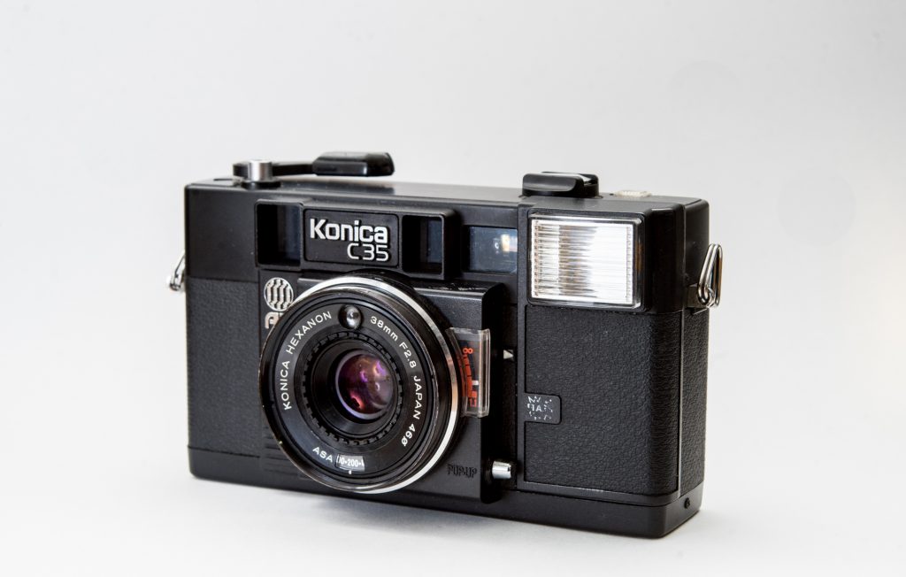 【美品】 青い生地が可愛い konica c35 AF ジャスピンコニカ